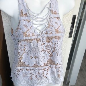 Lace Express racer back tank top